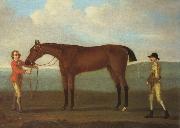 Francis Sartorius Molly Long Legs With Jockey and Groom oil on canvas